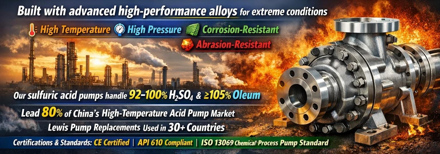 Corrosion-resistant pump for sulfur chemical industry