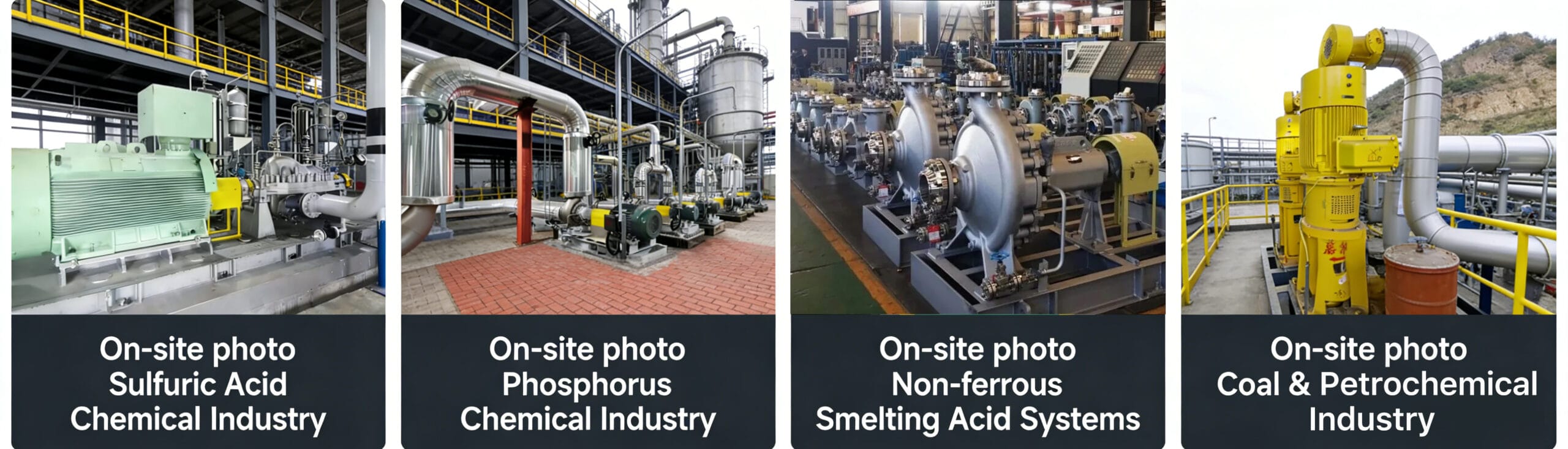 Sulfuric acid pump installation in petrochemical plant